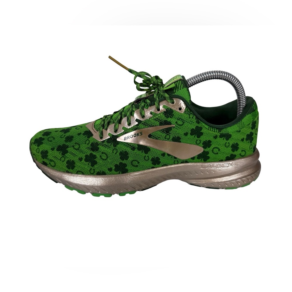 Brooks Launch 6 Run Lucky Green Gold Shamrock Shoes Womens Size US 8 Clover - Picture 4 of 12